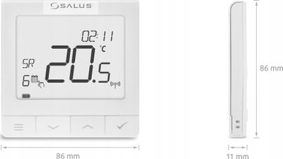 Termostat pa tela SALUS Quantum WQ610RF, programues, Boiler Plus compliant, i bardhë