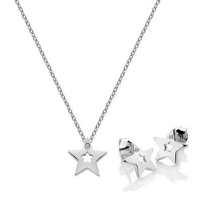Qafore dhe vathë për femra Hot Diamonds Amulets SS132, 50 cm, të argjendta