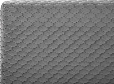 Shtrat dopio Beliani Bayonne, 140 x 200 cm, tapiceri velvet, gri e hapur