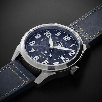 Orë për meshkuj Prim Pilot Dual Time GMT hPM1582, kaltër e errët