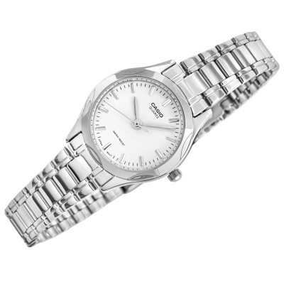 Orë dore Casio LTP-1275D-7A, për femra, çelik inox, me kornizë argjendi