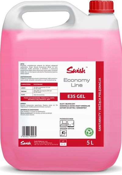 Гел за чистење Swish E35, за тоалет и санитарни површини, 5L