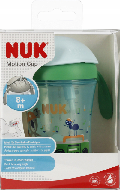 Чаша за деца NUK Motion Cup, 230 ml, 8m+, зелена