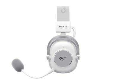 Kufje gaming pa tela Havit H2002YG, 2.4G Bluetooth, me mikrofon, të bardha e gri