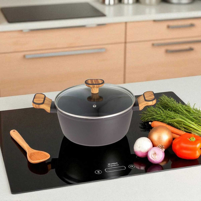 Tenxhere BERGNER Multiclad BG-56037, 24cm, me kapak, gri qymyr