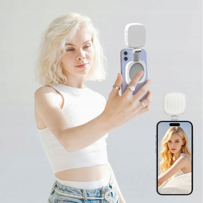Dritë LED me pasqyrë Baseus C140, magnet për MagSafe, për selfie dhe vlog, e zezë