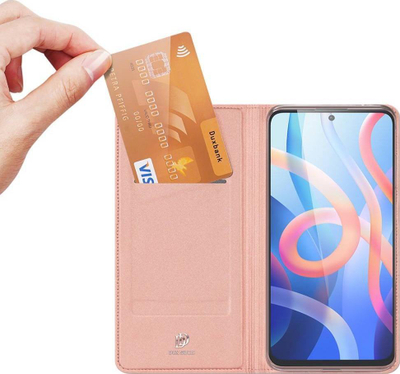 Mbulesë telefoni Dux Ducis Xiaomi Poco M4 Pro 5G Redmi Note 11S 5G, me kapak portofol, me qëndrim, rozë gold