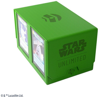 Kuti kartash Gamegenic Star Wars Unlimited Double Deck Pod, për 2 deck, jeshile