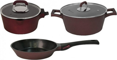 Set tenxheresh Polaris Burgundy 06S, 6 pjesë, alumini, burgundy