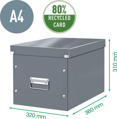 Kuti magazinimi Leitz Click & Store WOW Cube Large, karton i fortë, e kuqe