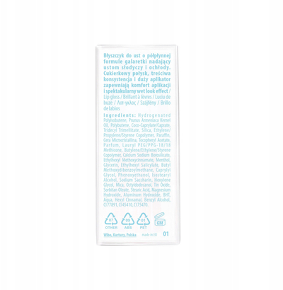 Сјај за усни Constance Carroll Lovely Bisou Jelly Cooling, бр. 1, 3.5 g, проѕирен