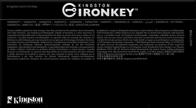 USB Kingston IronKey D500S, 8 GB, e zezë