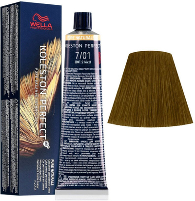 Bojë flokësh Wella Koleston Perfect Pure Naturals 7/01, 60 ml, ngjyrë natyrale e ftohtë