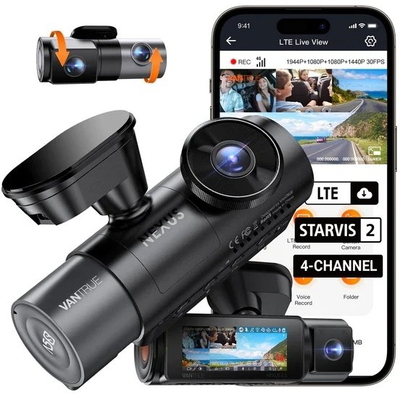 Kamerë për makinë Vantrue N5S Nexus 5 S, 4 kanale, WiFi, e zezë