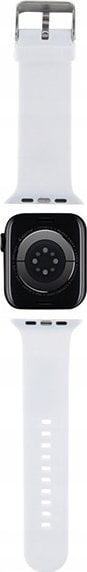 Rrip ore inteligjente Karl Lagerfeld Bracelet Rubber NFT Karl &amp; Choupette, për Apple Watch 38 40 41mm, gome, i bardhë