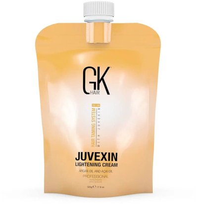 Krem zbardhues për flokë Gk Hair Global Keratin Juvexin, 500g, oksidues, i bardhë