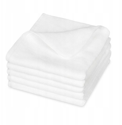 Set pelena tetra për bebe Newborn, 5 copë, 70x80cm, të bardha