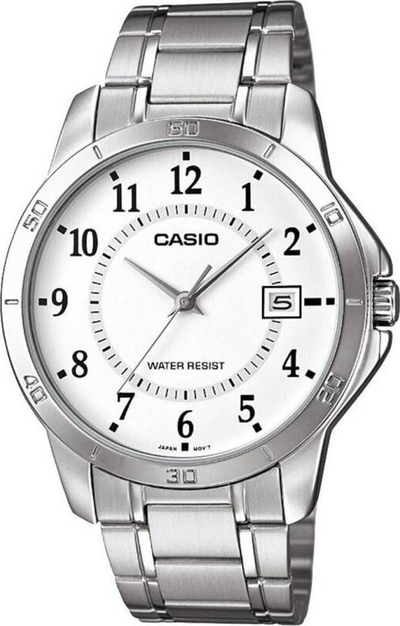 Orë dore Casio MTPV004D 7B, analoge, çelik inoks, argjend