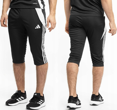 Pantallona 3/4 adidas Tiro 24, për meshkuj, me xhepa me zinxhir, të zeza