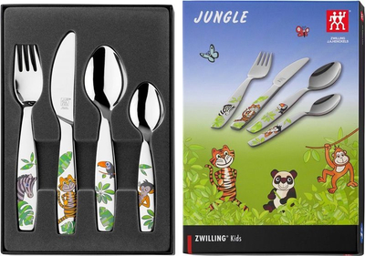 Set pirunjash e lugësh për kalamaj ZWILLING Jungle, 4 copë, çelik inox, argjend