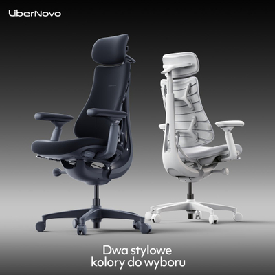 Karrige zyre LiberNovo Omni Dynamic, ergonomike, me mbështetëse koke, e zezë
