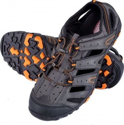 Sandale trekking për meshkuj Lahti Pro TREKKING SANDALS, PU knit, gri e zezë portokalli, nr 40