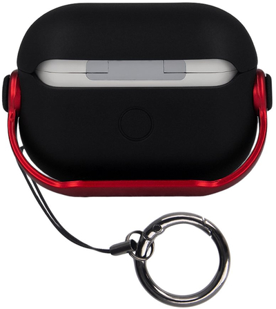 Mbrojtëse për Apple AirPods 3, me unazë varëse, i zi me të kuqe