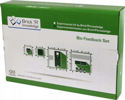 Set edukativ BrickRknowledge Bio Feedback, Arduino MKR WiFi 1010, sensorë biometrikë, jeshil e bardhë