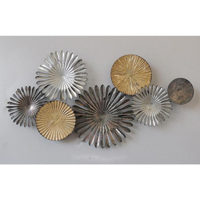 Dekor mur metalik 88×5.5×45 cm,"HM7157", argjendtë/ ari