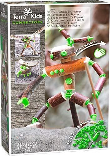 Set ndërtimi për kalamoj HABA Terra Kids Connectors, 66 pjesë, për figura druri, shumëngjyrësh