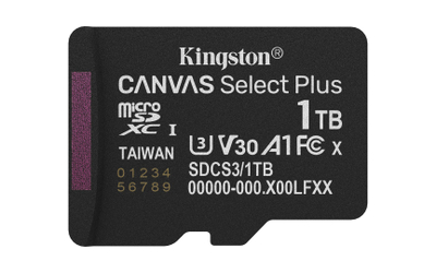 Мемориска картичка Kingston MicroSDXC Canvas Select Plus, 1TB, без адаптер
