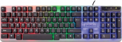 Tastierë gaming Rebeltec Neon KLRYNEONRGB, LED RGB, me kabllo, e zezë