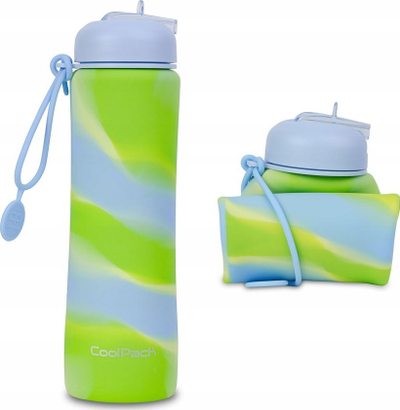Shishe uji silikoni Coolpack Pump Girls, 600ml, e palosshme, blu jeshile