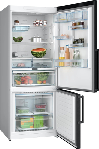 Frigorifer kombinim BOSCH KGN76AXDR, 186 cm, 75 cm, inoks