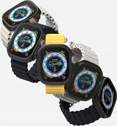 Заштитна рамка Ringke Slim за Apple Watch Ultra 49mm, сет 2 парчиња, проѕирна и црна мат