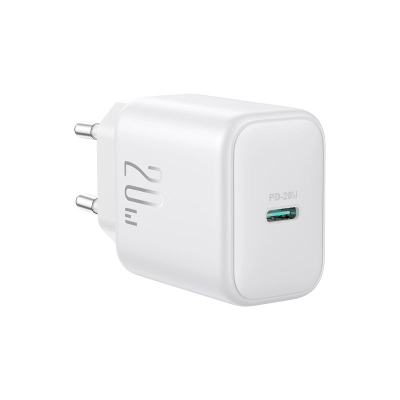 Karikues muri Joyroom JR-TCF20, USB-C PD 20W, me kabllo USB-C, i bardhë