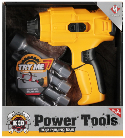 Lodër kaçavidë elektrike Mega Creative Drill Set, me 3 kapakë, për fëmijë 3+, e verdhë
