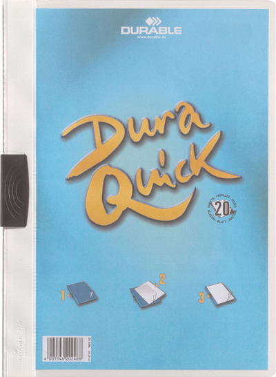 Dosje me kapëse Durable DURAQUICK, A4, 1 20 fletë, e bardhë