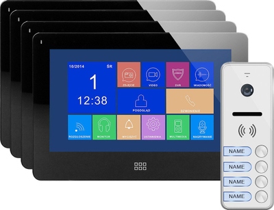 Set domofoni video Orno FELIS MEMO MULTI4, 7" LCD me prekje, memorie me DVR, i zi