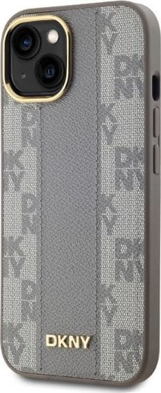 Mbulojë telefoni DKNY DKHMP14SPCPVSLE për iPhone 14 6.1", hardcase lëkurë, kompatibile MagSafe, bezhë