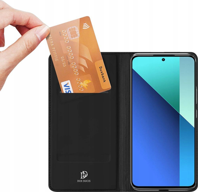 Këllëf telefoni DUX DUCIS Xiaomi Redmi Note 13 4G Skin Pro, me stand, me xhep karte, i zi
