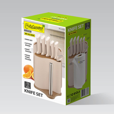 Set prerjeje kuzhine Maestro MR-1413, komplet thikash me dërrasë, bezhë
