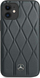Kapak telefoni Mercedes-Benz me lëkurë origjinale Quilted Wave, për iPhone 12 Mini, lëkurë natyrale, blu e errët