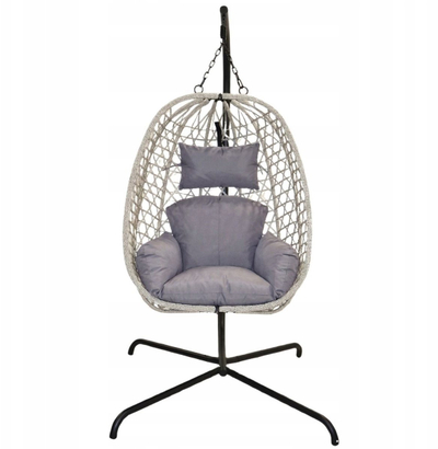 Karrige varëse Cocoon me kornizë, 195 cm, 120 kg, gri e çelët