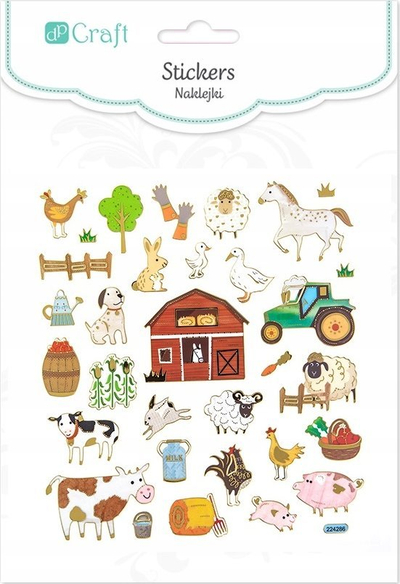 Ngjitësa dekorative dP Craft Farm, motive ferme, fletë 15 x 17 cm, shumëngjyrëshe