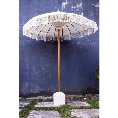 Çadër LUX druri teak macramé 200×250 cm (HM6035.01), bezhë