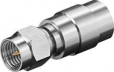 Adapter Goobay FME në SMA Plug, 50 Ohm, metalik argjendtë