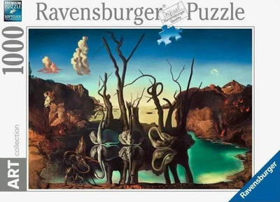 Puzzle Ravensburger Salvador Dali Swans, 1000 copa, 70x50cm, shumëngjyrësh