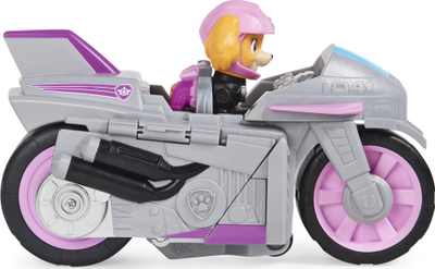 Lodër Paw Patrol Moto Pups Skye Deluxe Vehicle, motor me figurinë, gri rozë