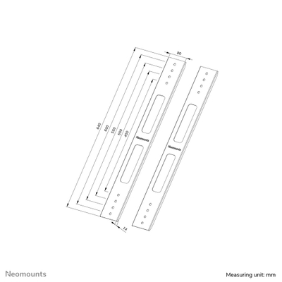 Set zgjerimi për mbajtëse monitori Neomounts AWL-250BL16 VESA, e zezë